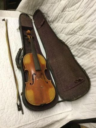Antique Giovan Paulo Maggini 4/4 Violin Made In Germany & Pfretschner Bow & Case