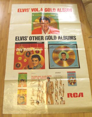 Vintage Record Store Poster Elvis Presley 1968 Very Rare