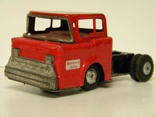 Vintage Ford Cab Over Engine " Western Auto " Truck By Linemar Japan Tin Friction
