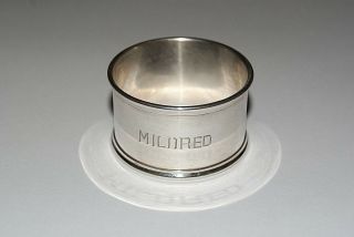 Lovely Antique Sterling Silver Napkin Ring Mildred