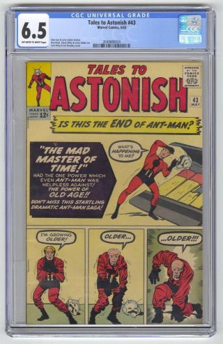 Tales To Astonish 43 Cgc 6.  5 Vintage Marvel Comic Early Ant - Man App Silver 12c