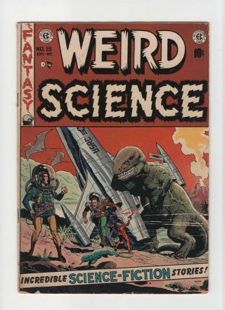 Weird Science 15 Vintage Ec Comic Horror Scifi Golden Age 10c Dino Cover 1951