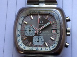 FELCA VINTAGE 22 JEWEL AUTOMATIC CHRONOGRAPH - ST STEEL - LEMANIA MOVT - IN F.  W.  O 2