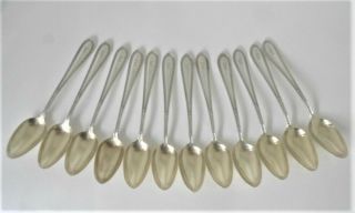 Set Of 12 Sterling Demitasse Spoons By Gorham,  " Edgeworth " Pattern,  114 Grams