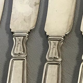 Set of 4 Antique Gorham Sterling Butter Knife Solid Silver St Dunstan Chased 3