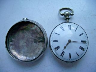 London 1802 Pair Case Fusee Verge Pocket Watch Good Balance And Chain