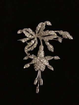 Vintage Gorgeous “the Look Of Real” Rhinestone Marcel Boucher Flower Brooch Pin