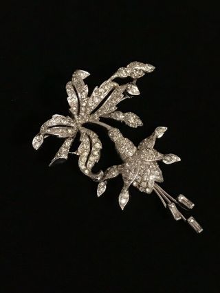 VINTAGE GORGEOUS “THE LOOK OF REAL” RHINESTONE MARCEL BOUCHER FLOWER BROOCH PIN 2