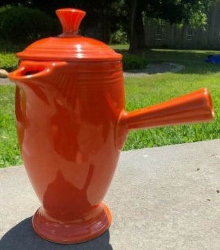 Antique Rare Orange Fiestaware Demitasse Coffee Pot Hlc