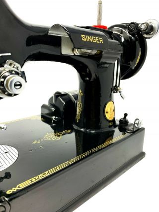 Rare 1949 Singer 221 Featherweight Sewing Machine,  Case,  Accessories 5