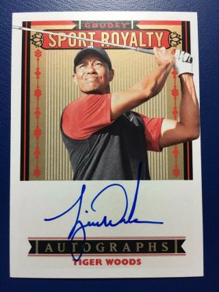 Tiger Woods 2019 Ud Goodwin Champions Goudy Royalty On Card Auto Ssp Rare