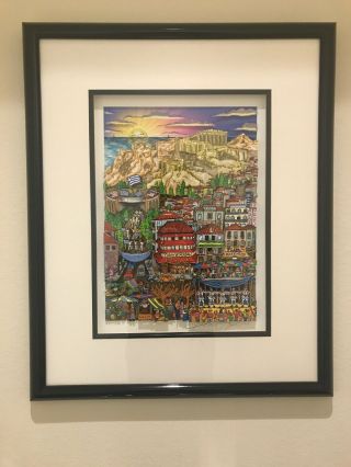 Rare Signed And Framed Deluxe 3d Edition Charles Fazzino Athens Olympics