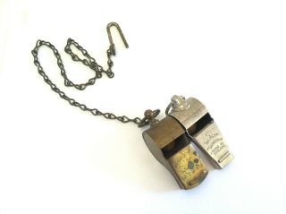 Heavy Duty Wwii Regulation Us Army Brass Whistle & Acme Thunderer English Made