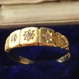 Antique Victorian Jewellery 18 Carat Gold And Diamond Ring Size Q (8)