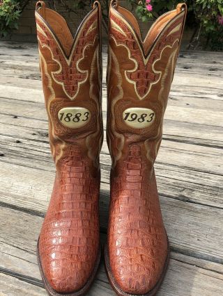 Lucchese Classics Hornback Lizard Rare 100yr Anniversary Cowboy Boots 10 D
