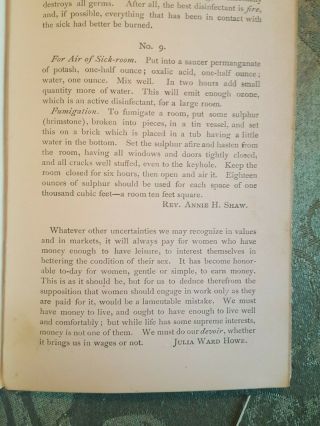 Woman Suffrage Cookbook 1890 Boston Julia Ward Howe RARE 11