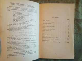 Woman Suffrage Cookbook 1890 Boston Julia Ward Howe RARE 3