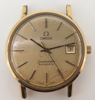 Vintage Omega Automatic Seamaster Cal 1010 Gold Plated Watch 166 0202 $1 N/r