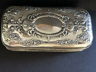 Antique Shreve & Co Sterling Silver Hinged Box Cigarette Holder Hallmarked