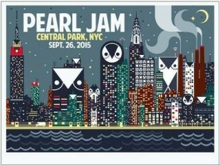 Pearl Jam Global Citizen Nyc Don Pendleton Skyline Poster - Rare Se
