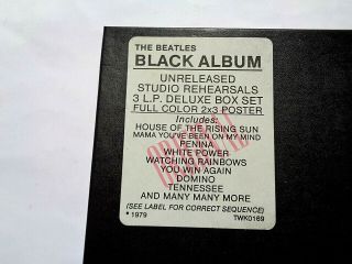 THE BEATLES VERY RARE THE BEATLES BLACK ALBUM 3xLPs AND POSTER VINYL RECORD 2
