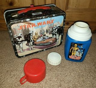 Galactically Rare Vintage 1977 Star Wars " Star - Band " Lunch Box C - 7 W/ Thermos