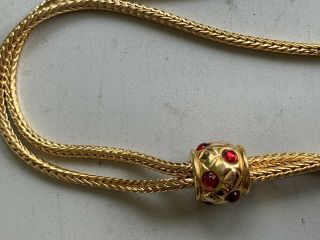 Rare Elizabeth Taylor For Avon Red and Gold - tone Shah Jehan Heart Pendant 5