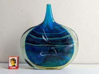 Rare Large 11.  25 Inch Early Mdina Michael Harris Made Art Glass Fish Vase C1970