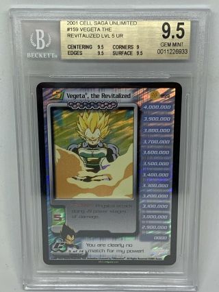 Dbz Score Dragonball Z Vegeta The Revitalized Ultra Rare Foil Rare Bgs 9.  5 Gem