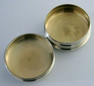 QUALITY ENGLISH ANTIQUE SOLID SILVER SNUFF or PILL BOX 1917 ANTIQUE 5