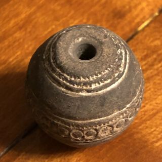 Antique Clay Spindle Whorl Bead Pre Columbian Or African Style Old Artifact 4