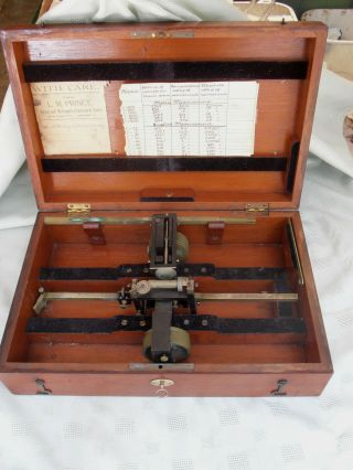 Antique Surveying Engineering Instrument - Keuffel And Essel - Walnut Storage Bo