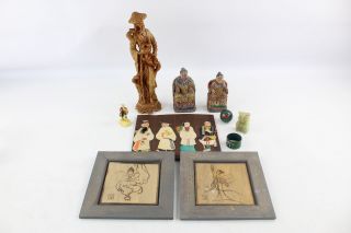 10 X Vintage Oriental Ornaments Inc.  Cloisonne,  Bookends,  Resin Figure,  Art Etc