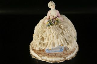 Rare Vintage Capodimonte Luis Fabris Dresden Porcelain Lace Figurine Italy. 2