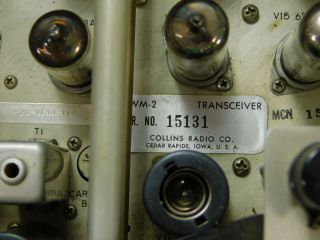 Collins KWM - 2 Vintage Ham Radio Transceiver Round Emblem RE for Repair SN 15131 11