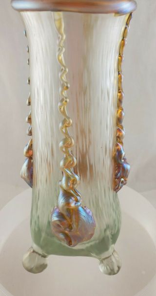Rare Antique Loetz Nautilus Neptune Art Glass Vase
