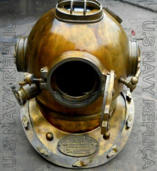 Helmet U.  S NAVY MARK V SOLID STEEL DIVING DIVERS HELMET 18 