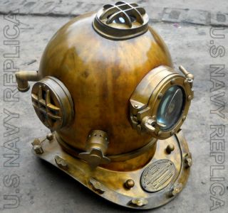 Helmet U.  S NAVY MARK V SOLID STEEL DIVING DIVERS HELMET 18 