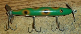 Vintage Shur Strike Gm Series Gar Minnow/glass Eyes/tough Lure/tough Frog Color