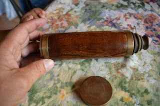 Ross London Pirates Solid Brass Victorian Marine Telescope With Wood And Lens Co