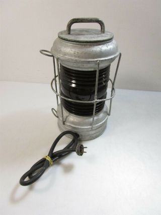 Vintage Perko Marine Lamp Electric Nautical Maritime Lantern 3