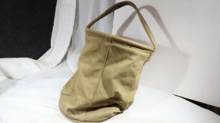 Wwii Us Army Collapsible Water Bucket Dated 1942 For Jeeps Canvas