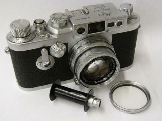 Vintage Leica Iiig Rangefinder 35mm Film Camera Summicron 50mm F2 Filter