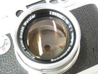 Vintage Leica IIIg Rangefinder 35mm Film Camera Summicron 50mm F2 Filter 3