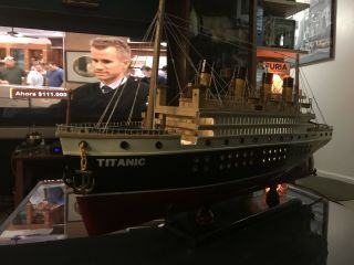 / Titanic Wood Model Ship Led - Lighting 25”l X 13”h X 4” W.