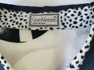 Pre - Death Gianni Versace Shirt | Black on White Floral Animal | EU 50 5