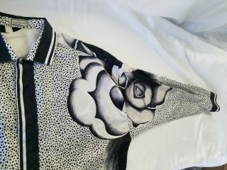 Pre - Death Gianni Versace Shirt | Black on White Floral Animal | EU 50 8