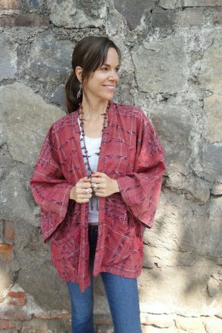Guatemalan Kimono Jacket Created From Vintage Ikat Corte/skirt Textile