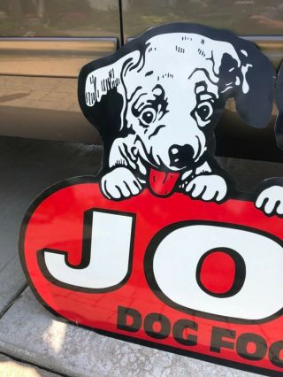 Vintage Large 46” Sign Joy Dog Food Advertising Puppies Pet Soda Gas Oil Rare 4