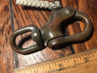 Vintage Bronze Merriman 1 Sailboat Snap Shackle With Swivel Bail Aprox 3 3/4 "